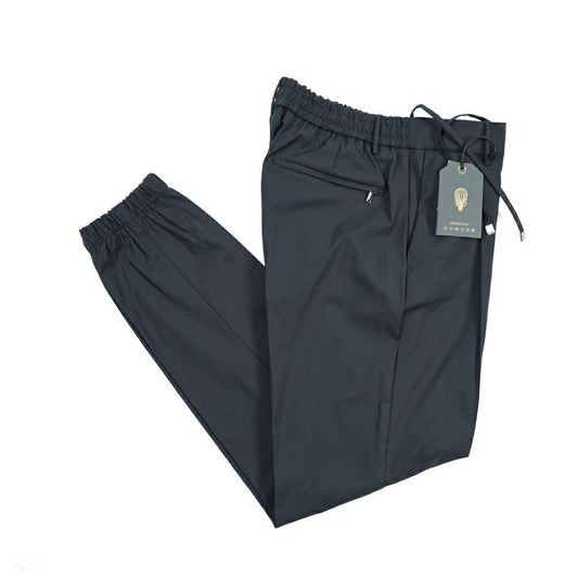 BERWICH “SPIAGGIA 1P TECH” ストレッチナイロン ワンタックイージーパンツ ネイビー(navy) 46 | GUARDAROBA MILANO OFFICIAL STORE