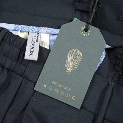 BERWICH “SPIAGGIA 1P TECH” ストレッチナイロン ワンタックイージーパンツ ネイビー(navy) 46 | GUARDAROBA MILANO OFFICIAL STORE