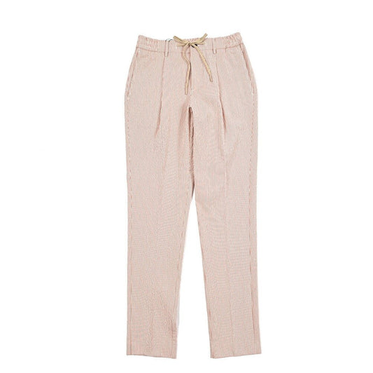 BERWICH "SPIAGGIA" ストレッチコットン ドローコード付きシアサッカーパンツ｜424728 - 48｜GUARDAROBA MILANO OFFICIAL STORE