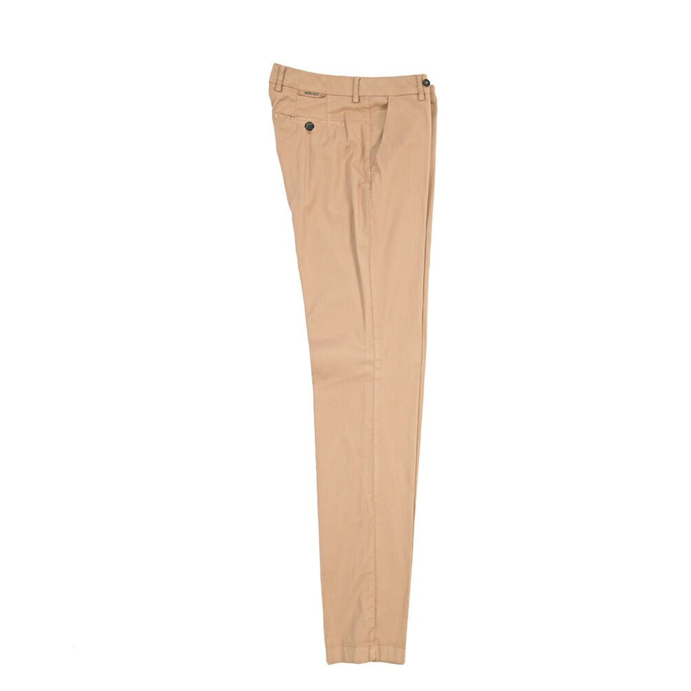 BERWICH “STROMS FF-GD” シルク混コットン ノータックパンツ ブラウン(noce724) 46 | GUARDAROBA MILANO OFFICIAL STORE