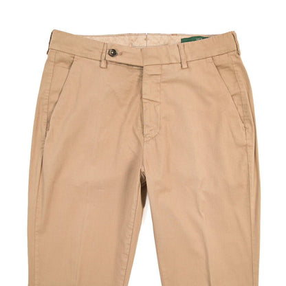 BERWICH “STROMS FF-GD” シルク混コットン ノータックパンツ ブラウン(noce724) 46 | GUARDAROBA MILANO OFFICIAL STORE