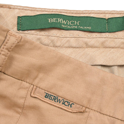BERWICH “STROMS FF-GD” シルク混コットン ノータックパンツ ブラウン(noce724) 46 | GUARDAROBA MILANO OFFICIAL STORE