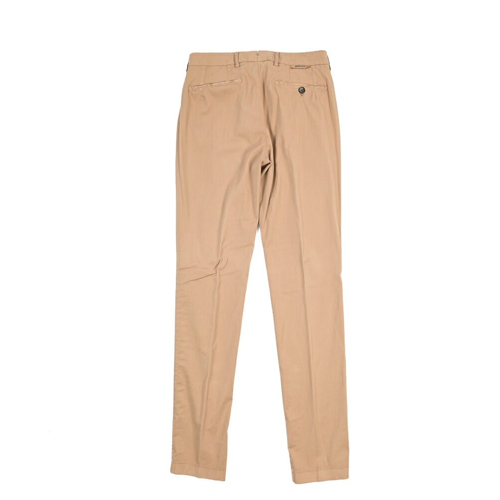 BERWICH “STROMS FF-GD” シルク混コットン ノータックパンツ ブラウン(noce724) 46 | GUARDAROBA MILANO OFFICIAL STORE
