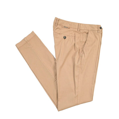 BERWICH “STROMS FF-GD” シルク混コットン ノータックパンツ ブラウン(noce724) 46 | GUARDAROBA MILANO OFFICIAL STORE
