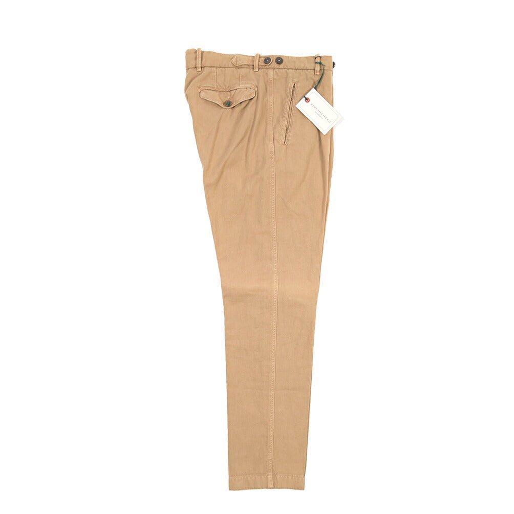 BERWICH “THECA 1P” リネン混コットン ワンタックパンツ ベージュ(s439) 48 | GUARDAROBA MILANO OFFICIAL STORE