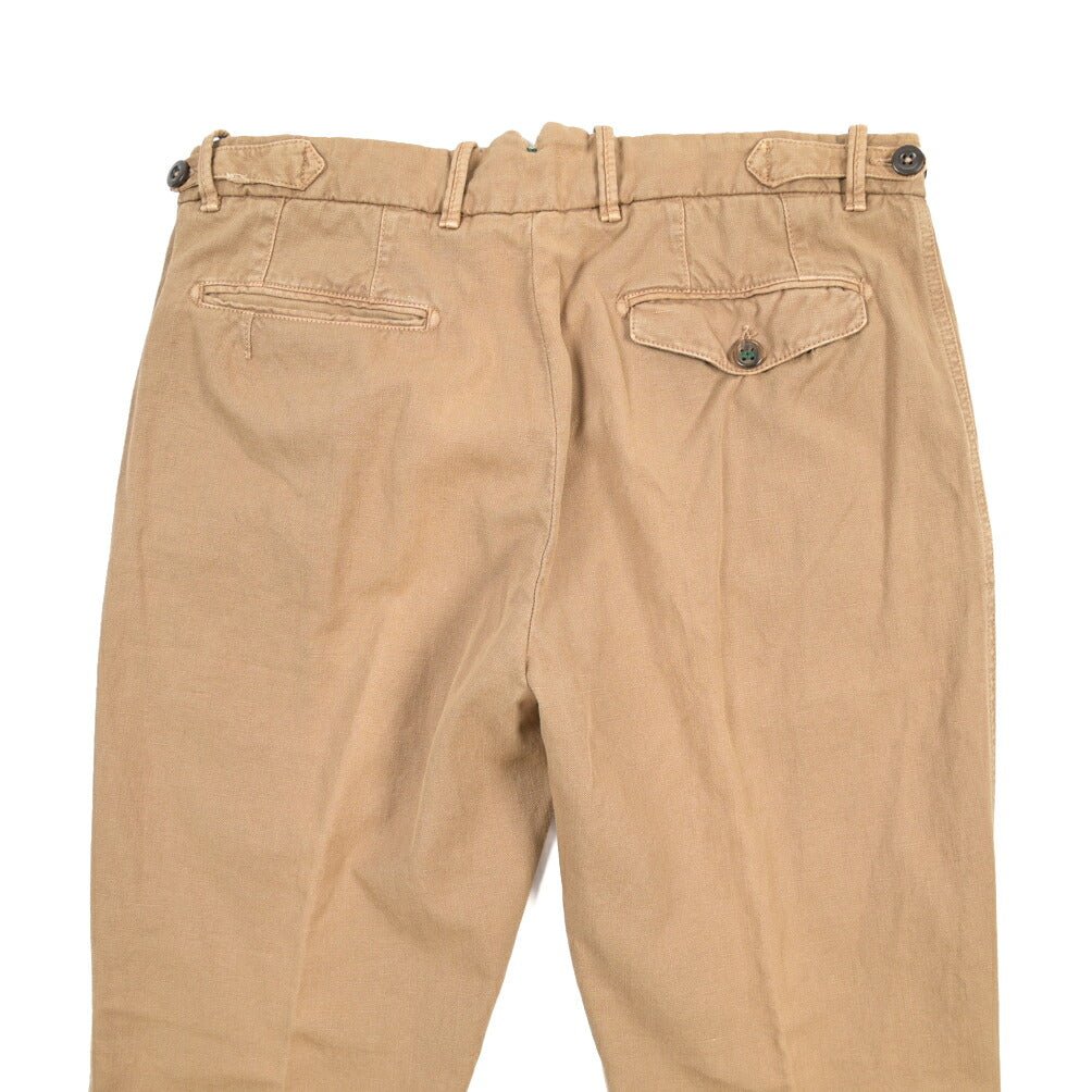 BERWICH “THECA 1P” リネン混コットン ワンタックパンツ ベージュ(s439) 48 | GUARDAROBA MILANO OFFICIAL STORE