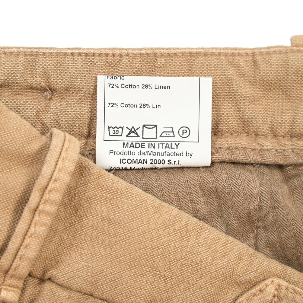 BERWICH “THECA 1P” リネン混コットン ワンタックパンツ ベージュ(s439) 48 | GUARDAROBA MILANO OFFICIAL STORE