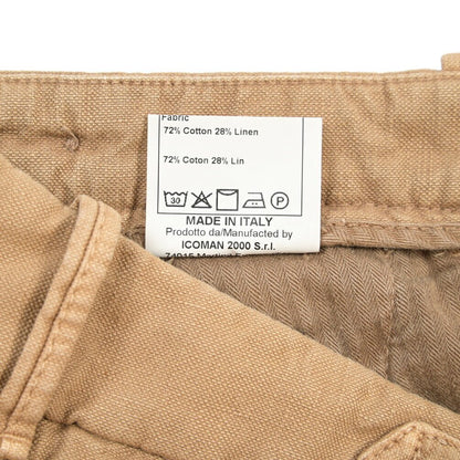 BERWICH “THECA 1P” リネン混コットン ワンタックパンツ ベージュ(s439) 48 | GUARDAROBA MILANO OFFICIAL STORE