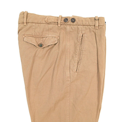 BERWICH “THECA 1P” リネン混コットン ワンタックパンツ ベージュ(s439) 48 | GUARDAROBA MILANO OFFICIAL STORE
