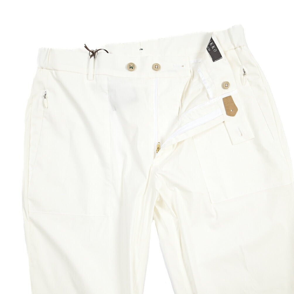 BERWICH “VK RETRO FATECH” ナイロン混コットン ベイカーパンツ ホワイト(white) 46 | GUARDAROBA MILANO OFFICIAL STORE