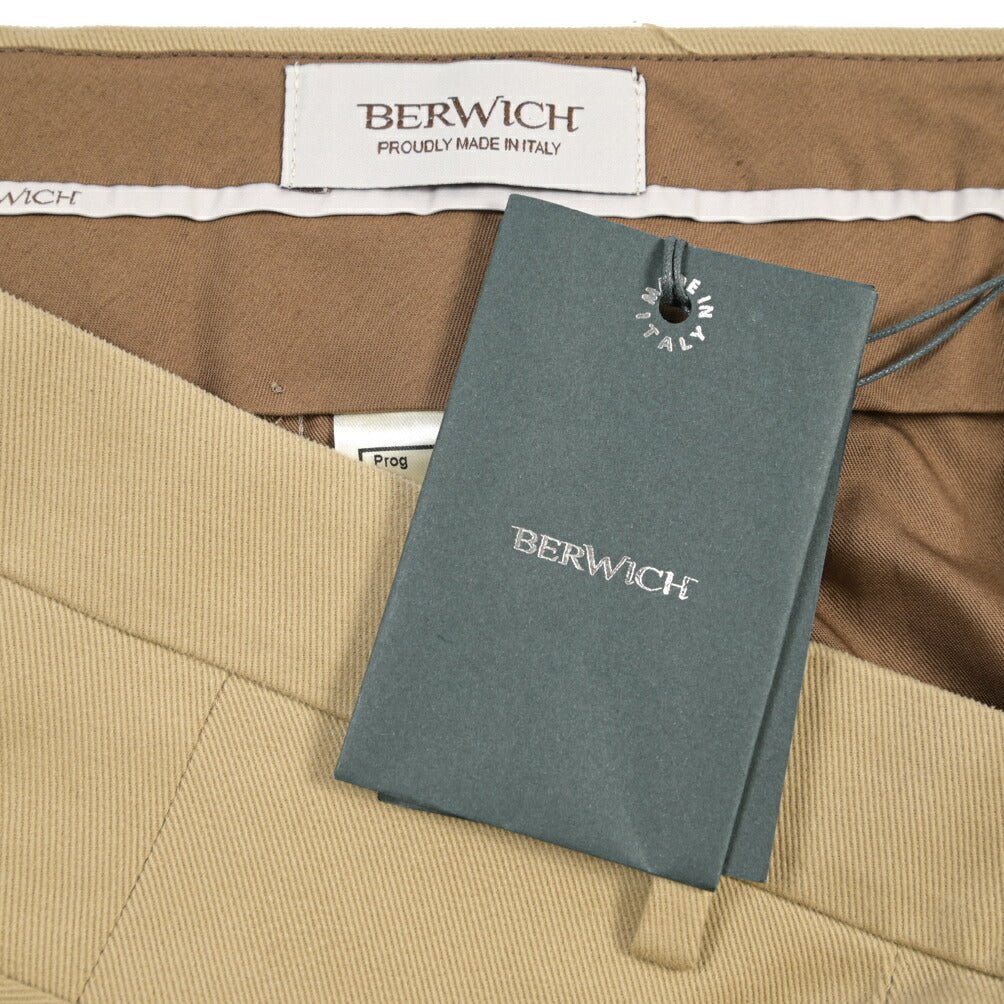 BERWICH “VULCANO 195” ストレッチコットン ノータックチノパンツ ベージュ(beige) 48 | GUARDAROBA MILANO OFFICIAL STORE