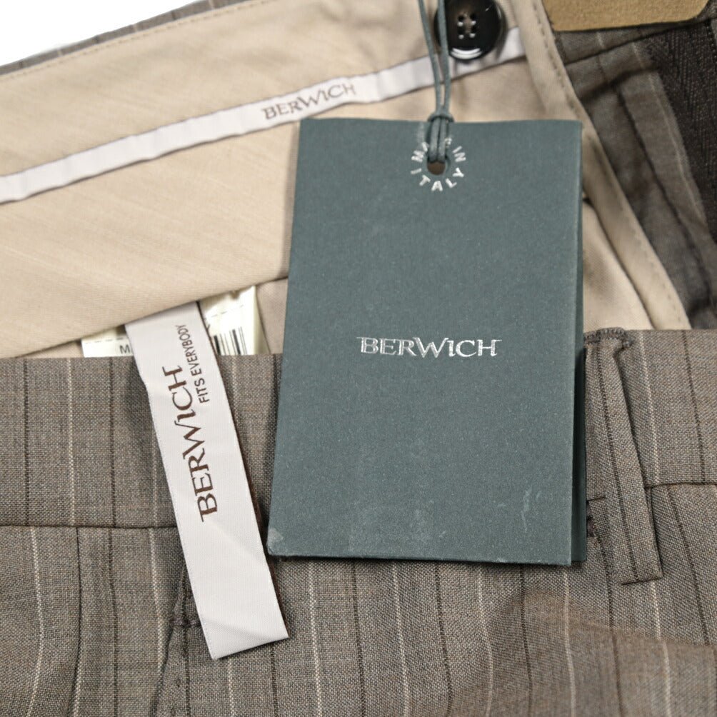 BERWICH “VULCANO 23” ヴァージンウール100% ノータックスラックス ブラウン(lt brown) 46 | GUARDAROBA MILANO OFFICIAL STORE