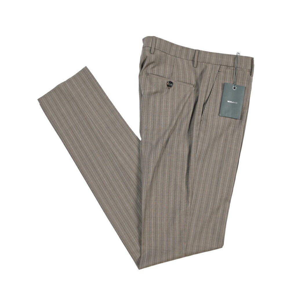 BERWICH “VULCANO 23” ヴァージンウール100% ノータックスラックス ブラウン(lt brown) 46 | GUARDAROBA MILANO OFFICIAL STORE