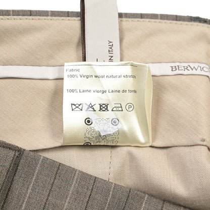 BERWICH “VULCANO 23” ヴァージンウール100% ノータックスラックス ブラウン(lt brown) 46 | GUARDAROBA MILANO OFFICIAL STORE