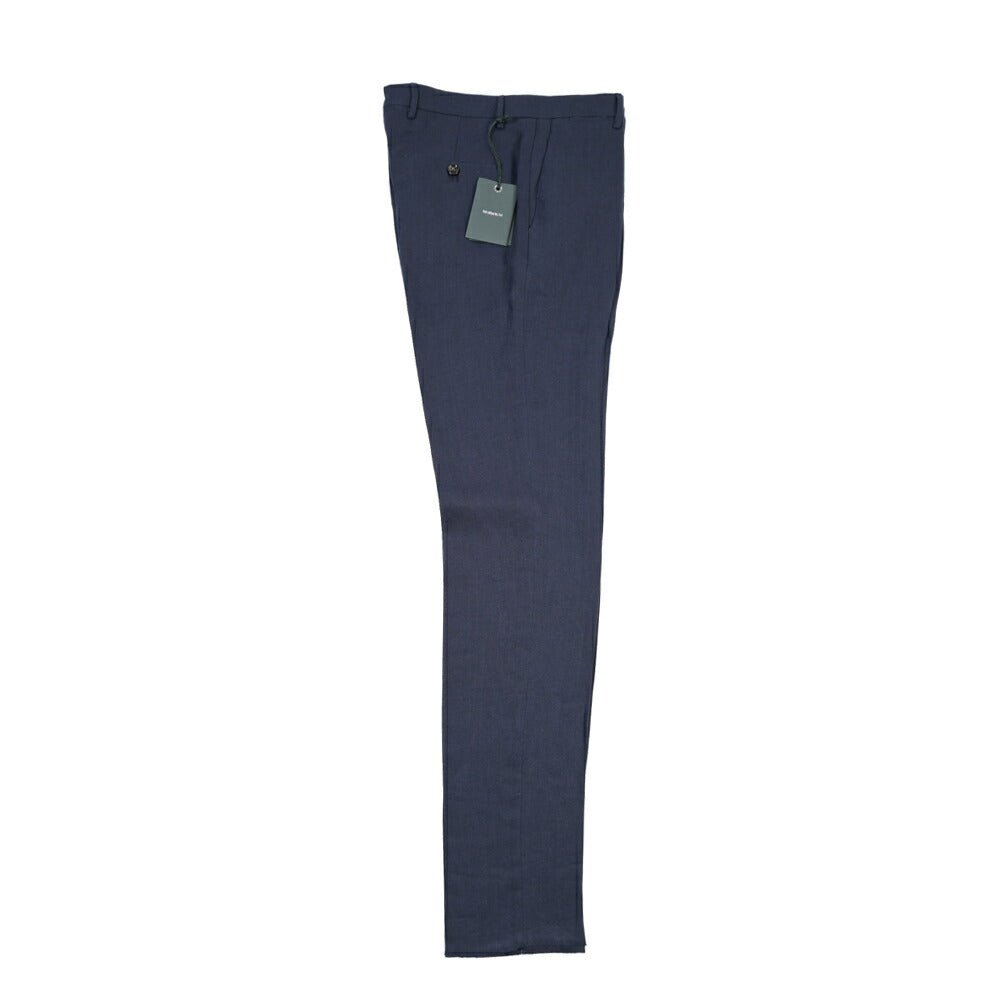 BERWICH “VULCANO 23” リネン100% ノータックスラックス ネイビー(navy) 48 | GUARDAROBA MILANO OFFICIAL STORE