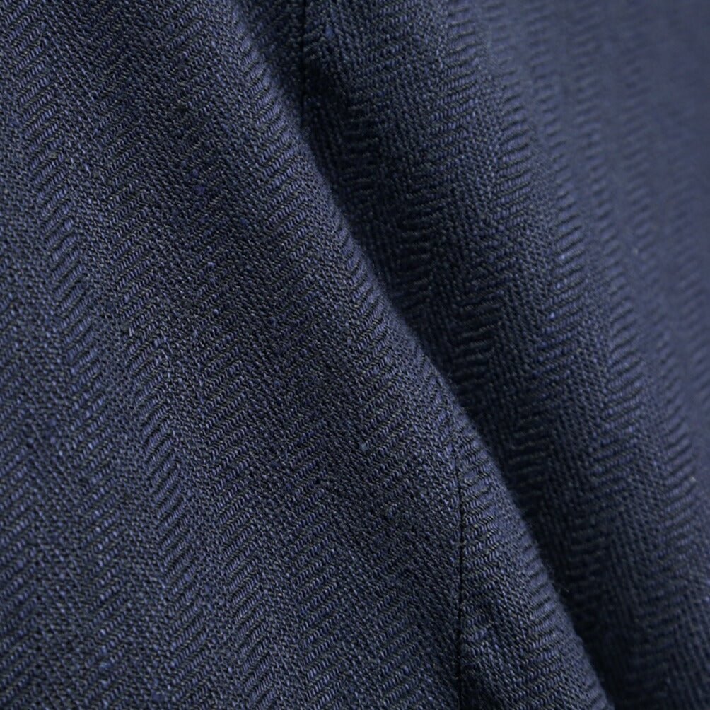 BERWICH “VULCANO 23” リネン100% ノータックスラックス ネイビー(navy) 48 | GUARDAROBA MILANO OFFICIAL STORE
