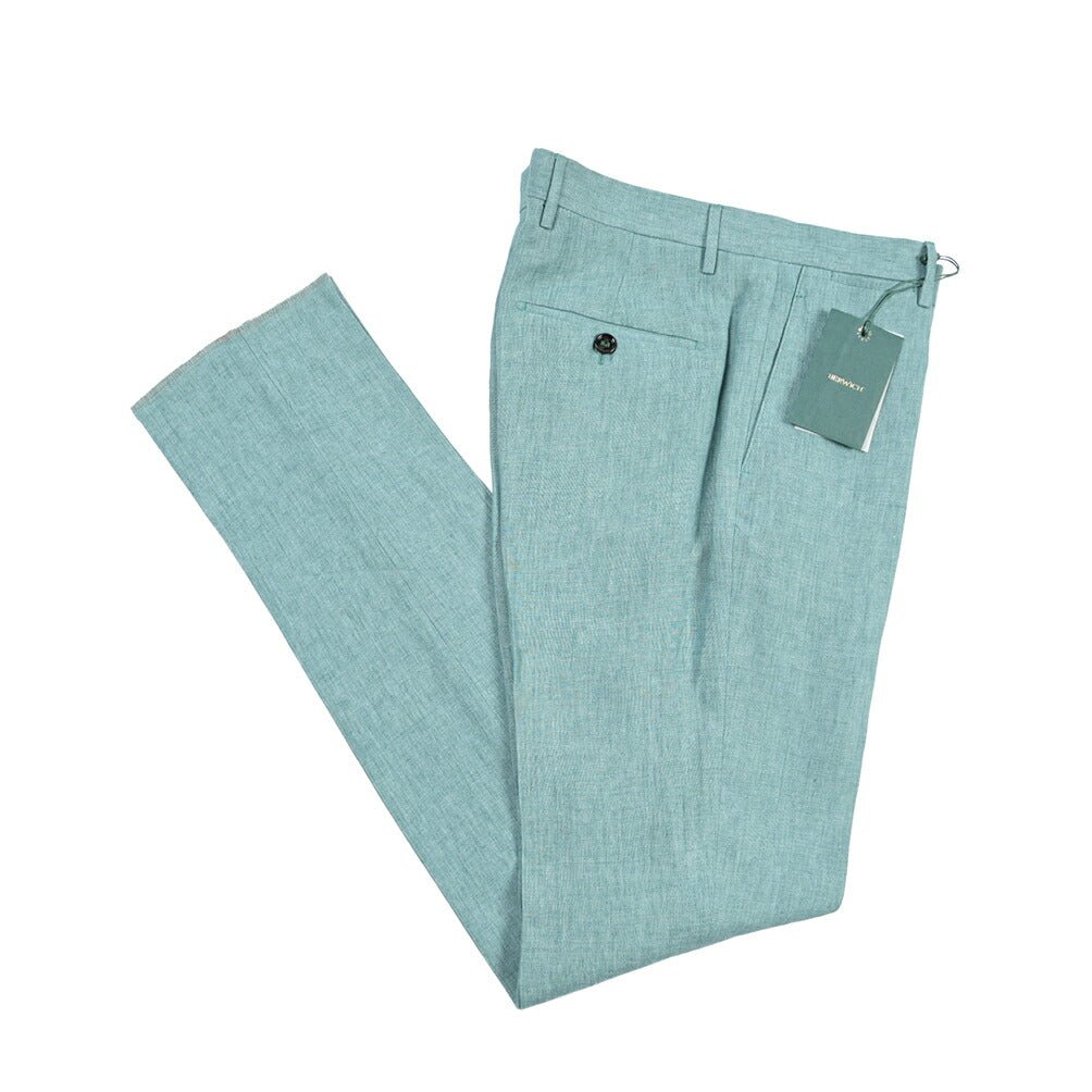 BERWICH “VULCANO 23” リネン100% ノータックスラックス グリーン(gem green) 48 | GUARDAROBA MILANO OFFICIAL STORE