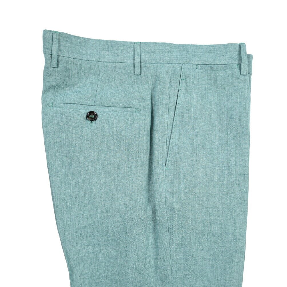 BERWICH “VULCANO 23” リネン100% ノータックスラックス グリーン(gem green) 48 | GUARDAROBA MILANO OFFICIAL STORE
