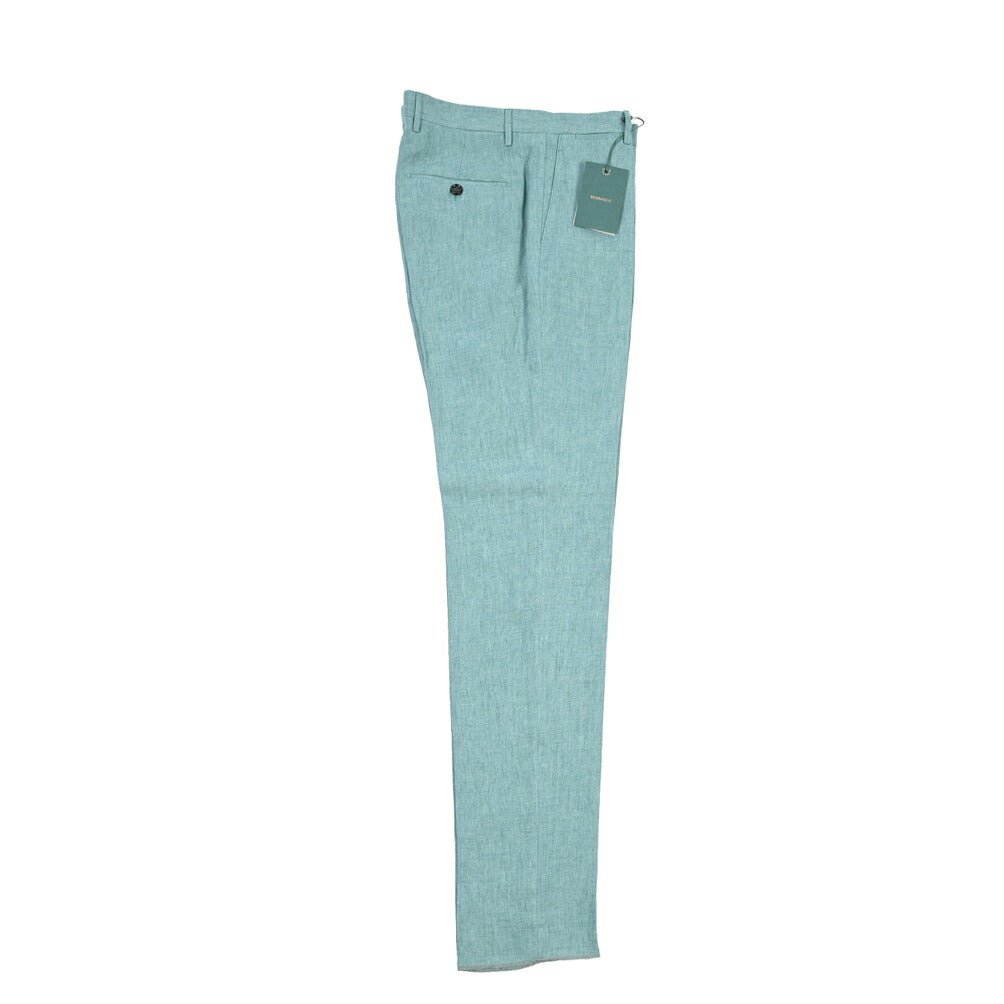 BERWICH “VULCANO 23” リネン100% ノータックスラックス グリーン(gem green) 48 | GUARDAROBA MILANO OFFICIAL STORE