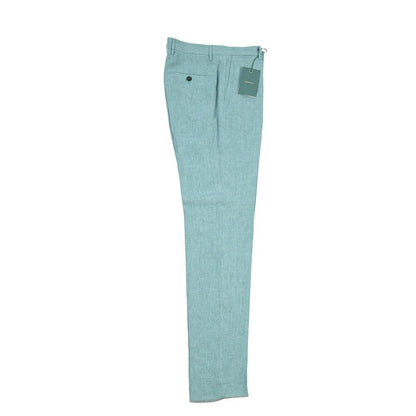 BERWICH “VULCANO 23” リネン100% ノータックスラックス グリーン(gem green) 48 | GUARDAROBA MILANO OFFICIAL STORE