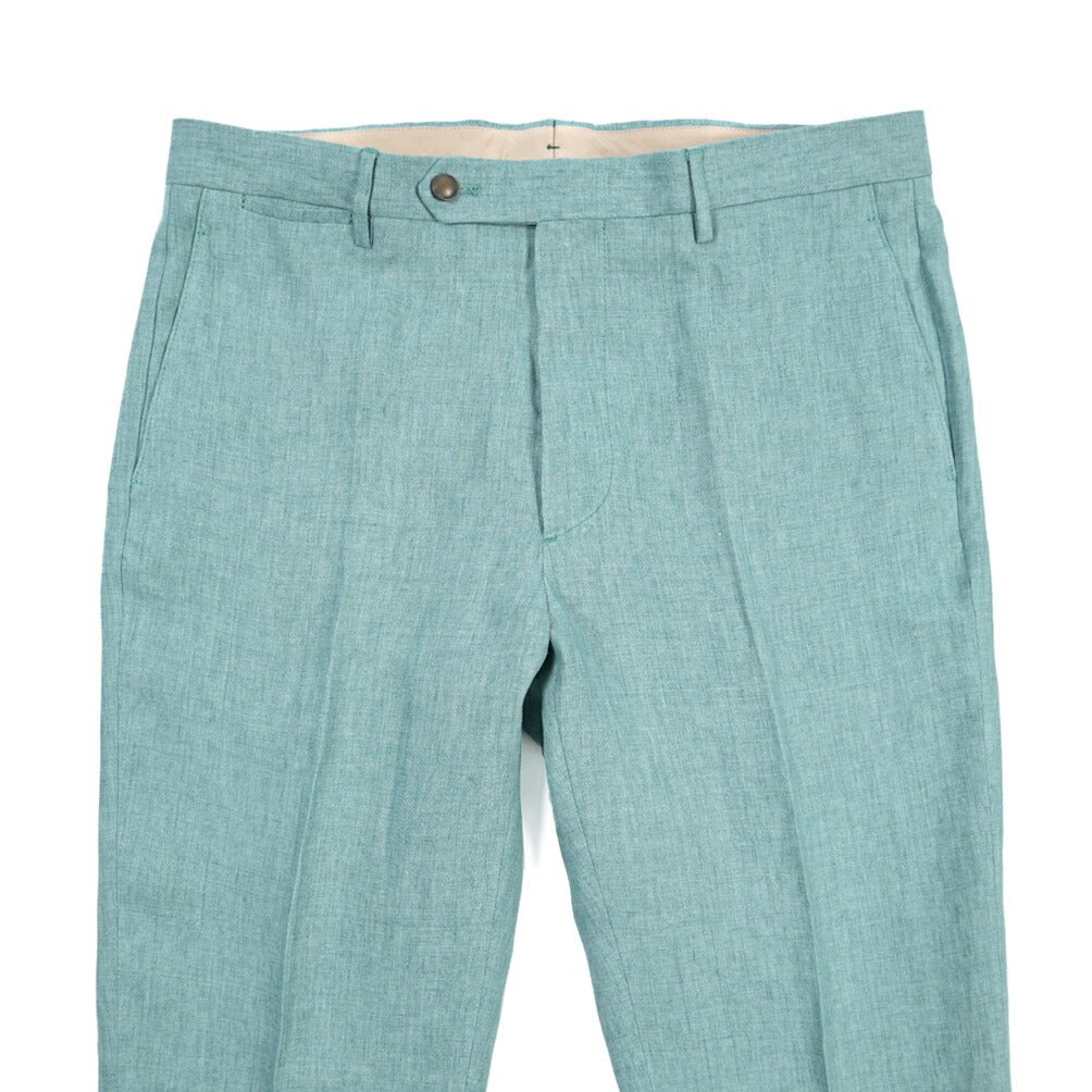 BERWICH “VULCANO 23” リネン100% ノータックスラックス グリーン(gem green) 48 | GUARDAROBA MILANO OFFICIAL STORE