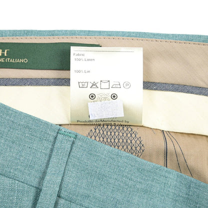 BERWICH “VULCANO 23” リネン100% ノータックスラックス グリーン(gem green) 48 | GUARDAROBA MILANO OFFICIAL STORE