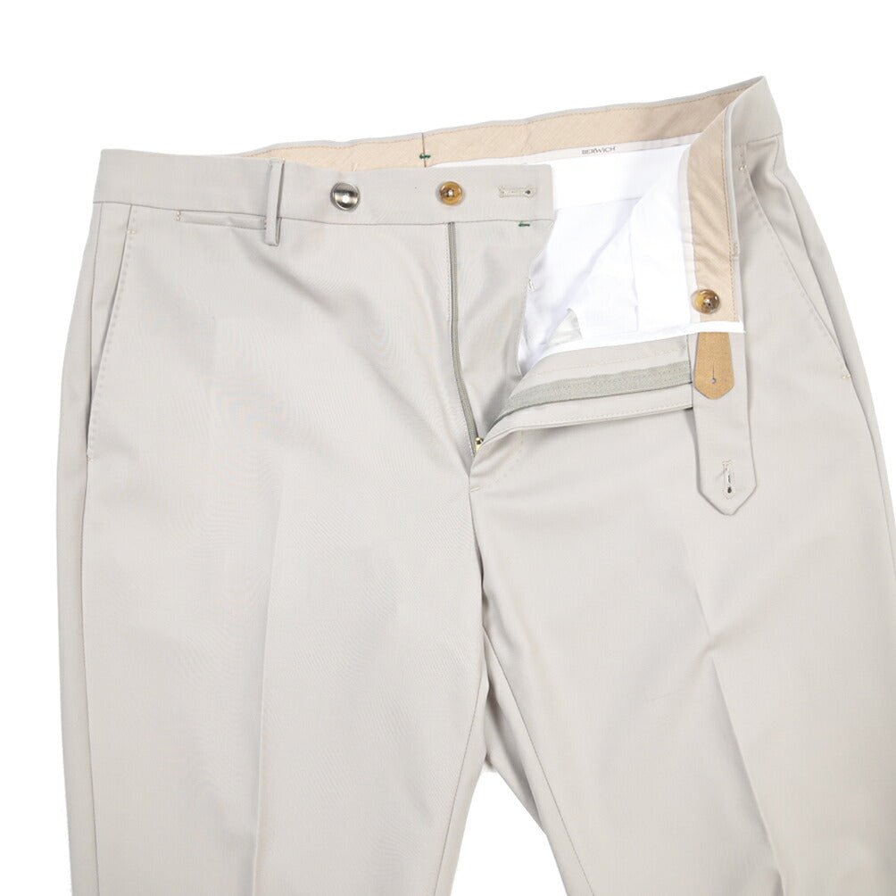 BERWICH “VULCANO 23” ウール100% ノータックスラックス / CANONICO製生地 ライトグレー(stone) 50 | GUARDAROBA MILANO OFFICIAL STORE