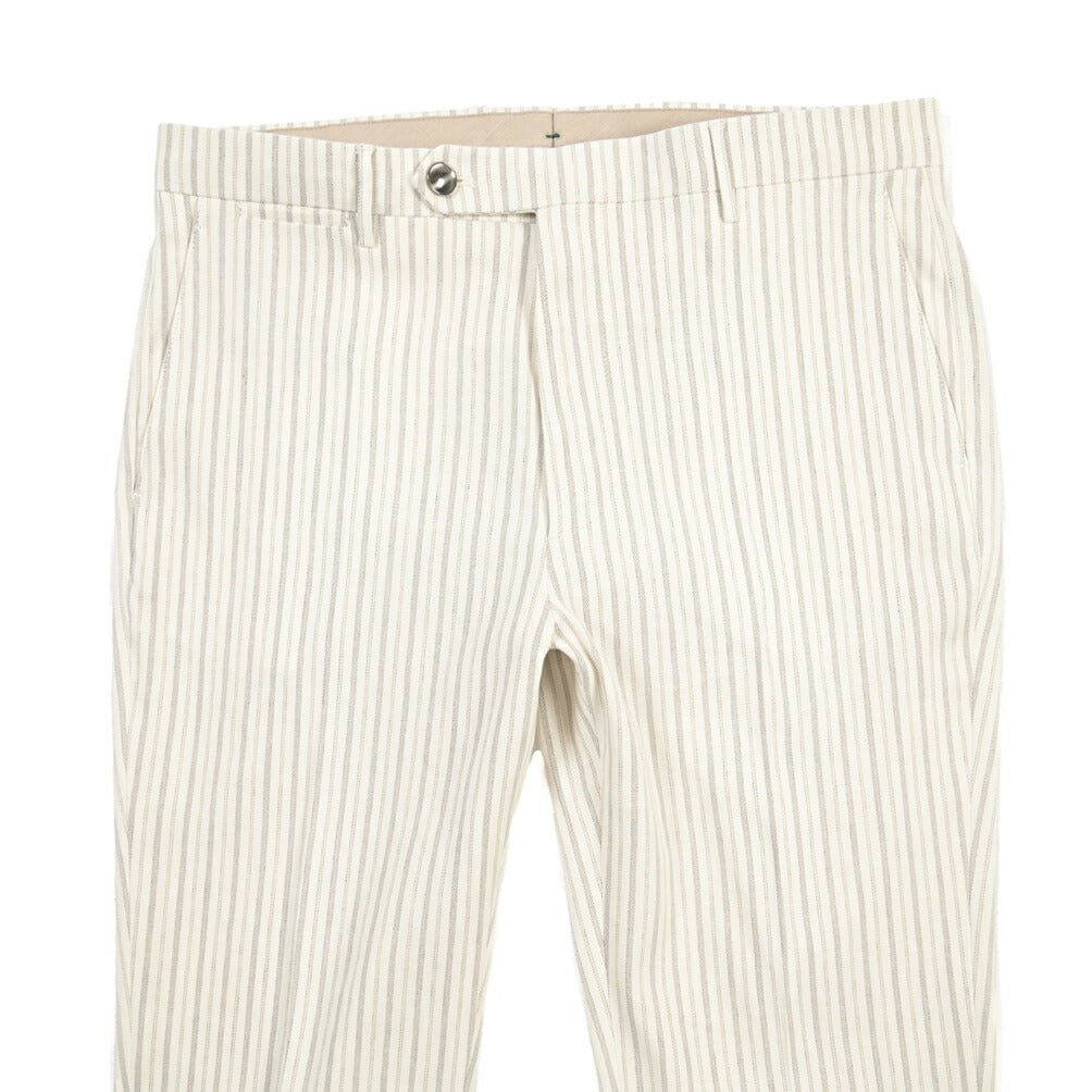 BERWICH “VULCANO 23” コットン混リネン ノータックパンツ オフホワイト(ecru) 46 | GUARDAROBA MILANO OFFICIAL STORE