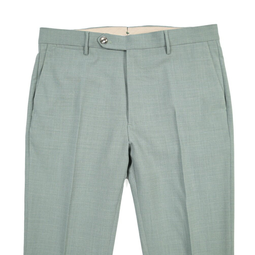 BERWICH “VULCANO 23” シルク混ウール ノータックスラックス グリーン(lt green) 46 | GUARDAROBA MILANO OFFICIAL STORE