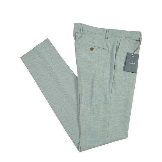 BERWICH “VULCANO 23” シルク混ウール ノータックスラックス グリーン(lt green) 46 | GUARDAROBA MILANO OFFICIAL STORE