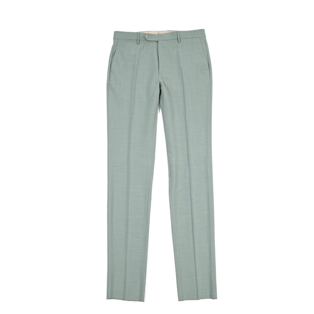 BERWICH “VULCANO 23” シルク混ウール ノータックスラックス グリーン(lt green) 46 | GUARDAROBA MILANO OFFICIAL STORE