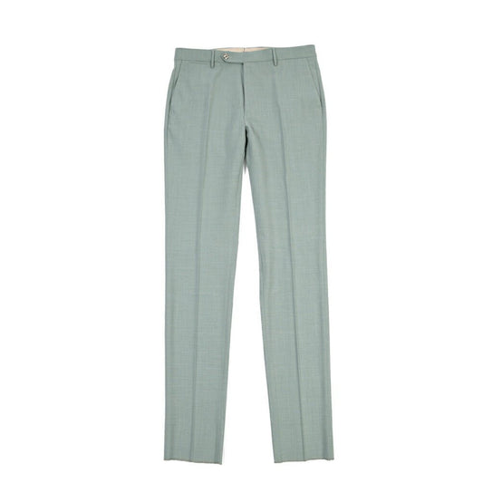 BERWICH “VULCANO 23” シルク混ウール ノータックスラックス グリーン(lt green) 46 | GUARDAROBA MILANO OFFICIAL STORE
