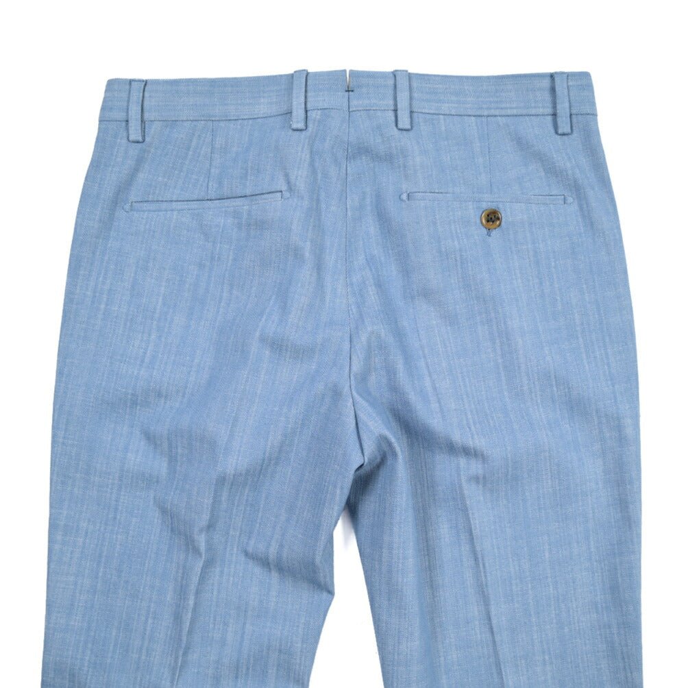 BERWICH “VULCANO 23” コットン混 ノータックパンツ ブルー(azure) 46 | GUARDAROBA MILANO OFFICIAL STORE