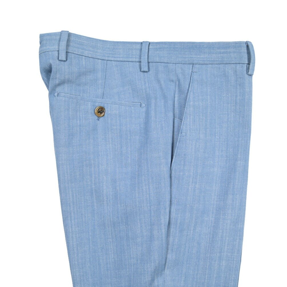 BERWICH “VULCANO 23” コットン混 ノータックパンツ ブルー(azure) 46 | GUARDAROBA MILANO OFFICIAL STORE