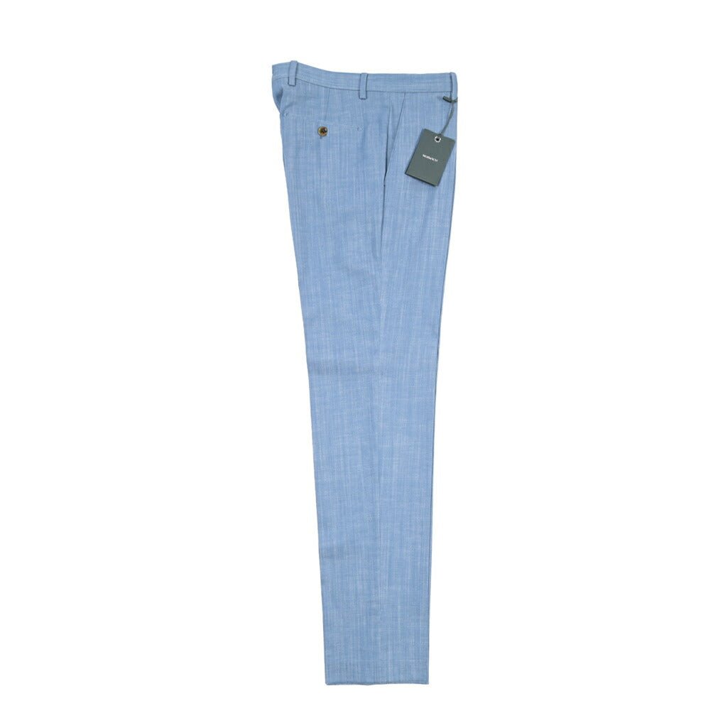 BERWICH “VULCANO 23” コットン混 ノータックパンツ ブルー(azure) 46 | GUARDAROBA MILANO OFFICIAL STORE