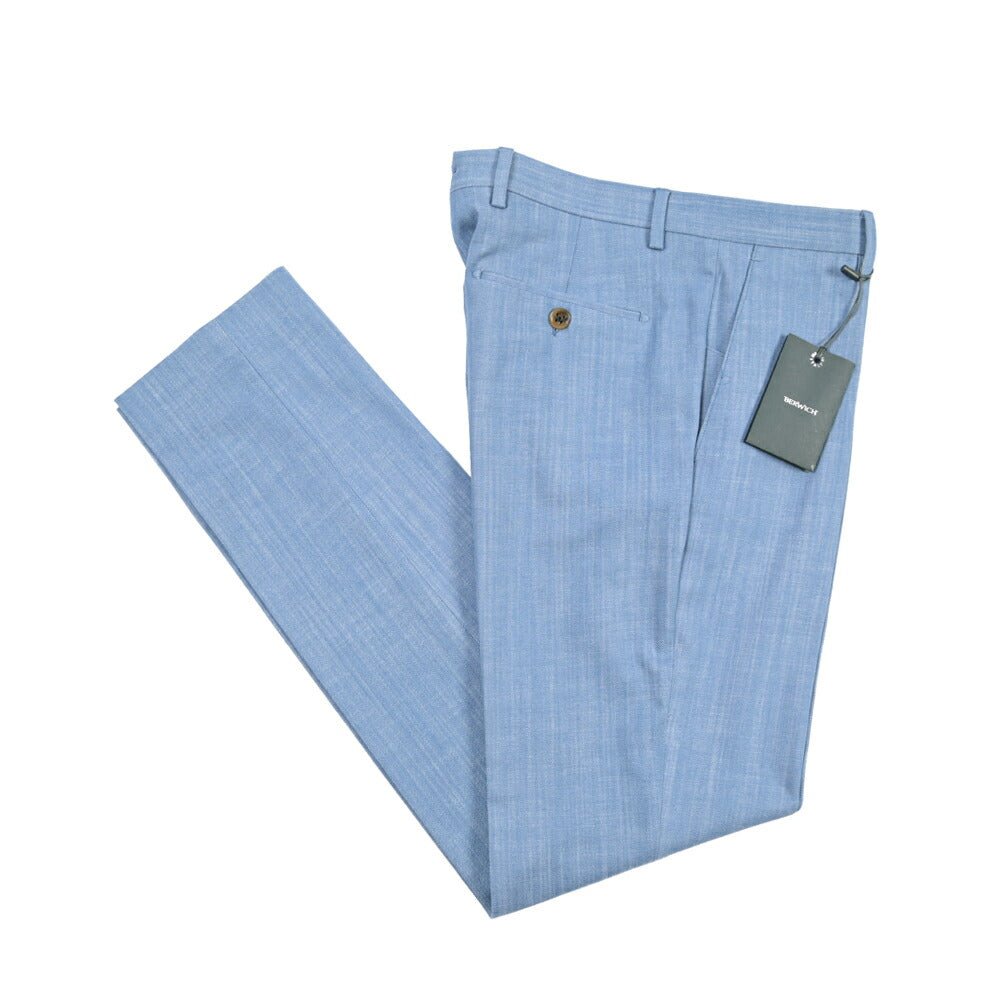 BERWICH “VULCANO 23” コットン混 ノータックパンツ ブルー(azure) 46 | GUARDAROBA MILANO OFFICIAL STORE