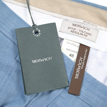 BERWICH “VULCANO 23” コットン混 ノータックパンツ ブルー(azure) 46 | GUARDAROBA MILANO OFFICIAL STORE
