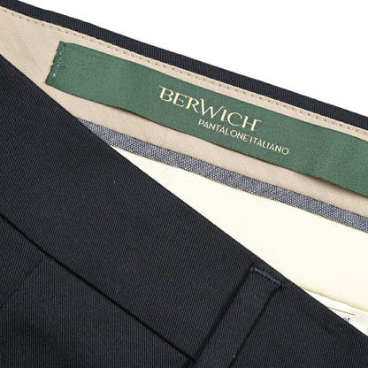 BERWICH “VULCANO 23” ストレッチコットン ノータックチノパンツ ネイビー(navy) 48 | GUARDAROBA MILANO OFFICIAL STORE