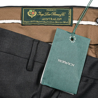 BERWICH “VULCANO” Super 150's ヴァージンウール100% スラックス / Loro Piana製生地 (AUSTRALIS) ダークグレー(smoke) 46 | GUARDAROBA MILANO OFFICIAL STORE