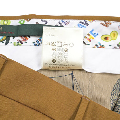 BERWICH “VULCANO Z” コットン100% ノータックチノパンツ (ソラーロ) ブラウン(okra) 48 | GUARDAROBA MILANO OFFICIAL STORE