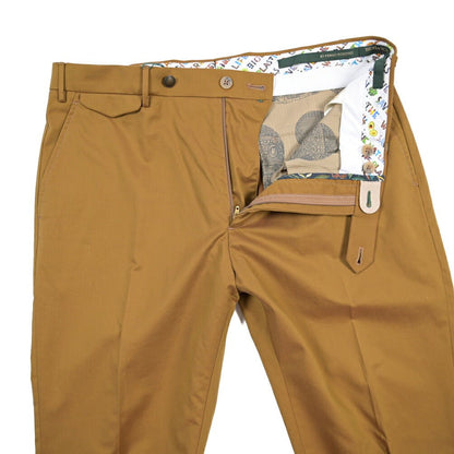 BERWICH “VULCANO Z” コットン100% ノータックチノパンツ (ソラーロ) ブラウン(okra) 48 | GUARDAROBA MILANO OFFICIAL STORE