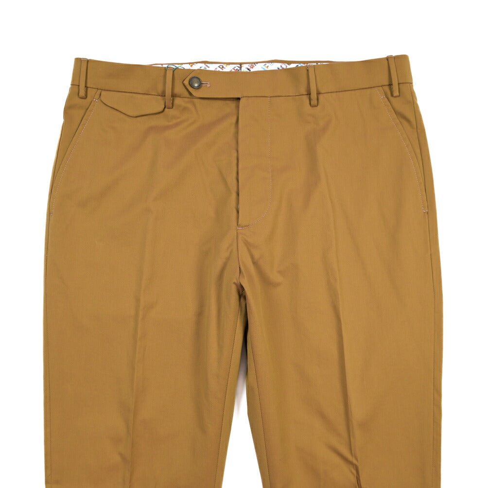 BERWICH “VULCANO Z” コットン100% ノータックチノパンツ (ソラーロ) ブラウン(okra) 48 | GUARDAROBA MILANO OFFICIAL STORE