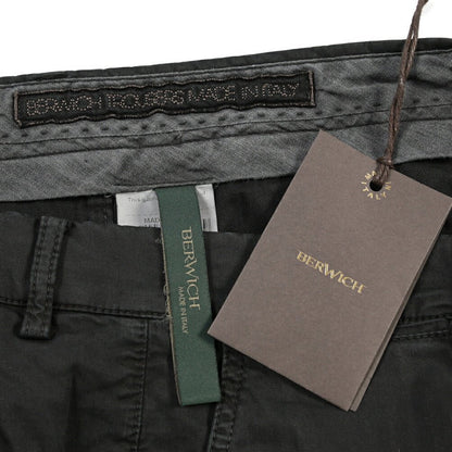 BERWICH “VULCANO Z 195-GD” ストレッチコットン ノータックチノパンツ ブラック(old999) 46 | GUARDAROBA MILANO OFFICIAL STORE