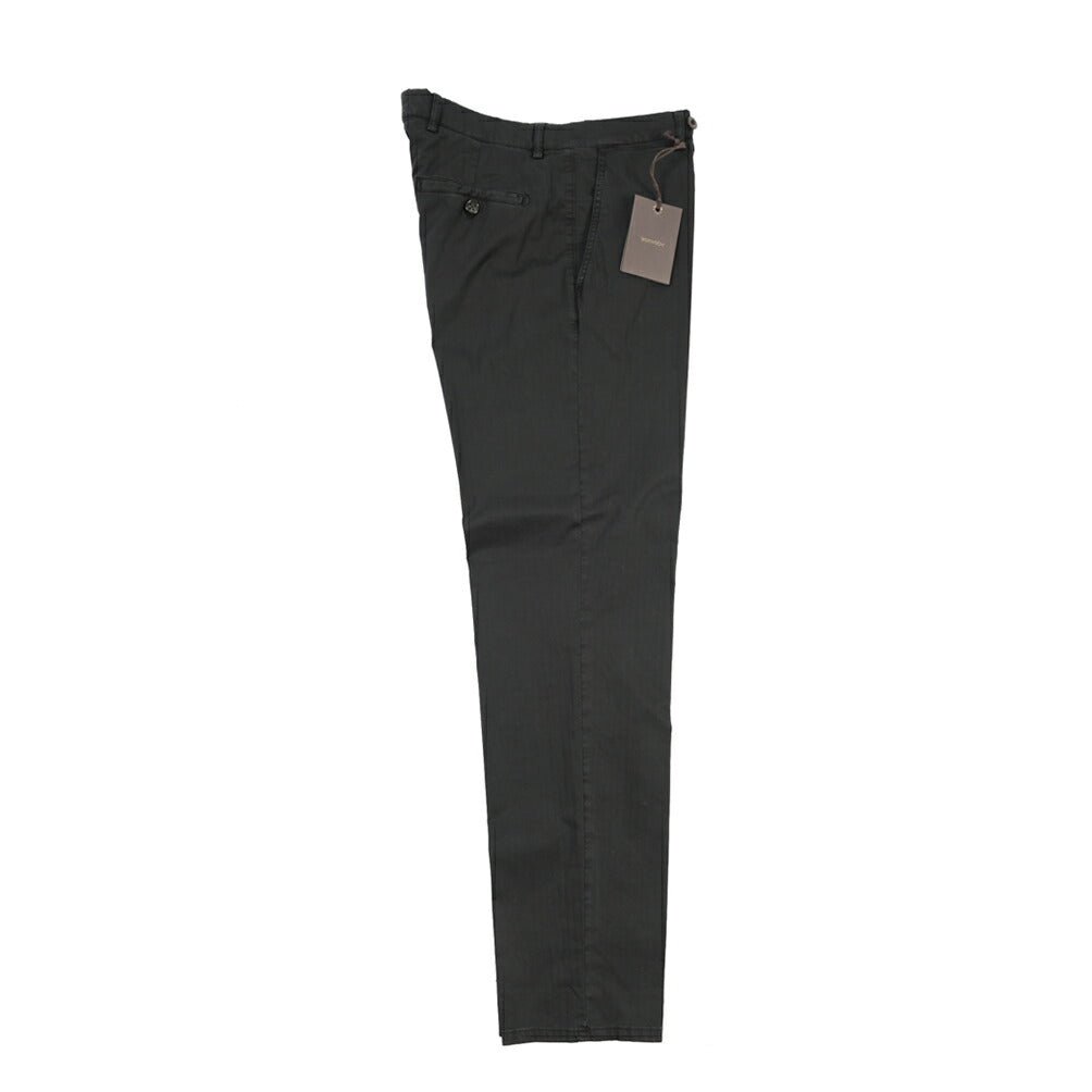 BERWICH “VULCANO Z 195-GD” ストレッチコットン ノータックチノパンツ ブラック(old999) 46 | GUARDAROBA MILANO OFFICIAL STORE