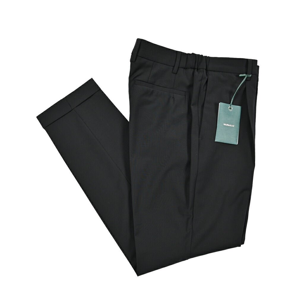 BERWICH "XRETRO" ポリエステル混ウール ワンタックストレッチスラックス｜424654 - 50｜GUARDAROBA MILANO OFFICIAL STORE