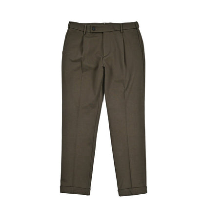 BERWICH “XRETRO” ビスコース混 ワンタックイージースラックス カーキグリーン(army) 46 | GUARDAROBA MILANO OFFICIAL STORE