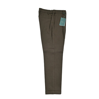 BERWICH “XRETRO” ビスコース混 ワンタックイージースラックス カーキグリーン(army) 46 | GUARDAROBA MILANO OFFICIAL STORE