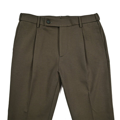 BERWICH “XRETRO” ビスコース混 ワンタックイージースラックス カーキグリーン(army) 46 | GUARDAROBA MILANO OFFICIAL STORE