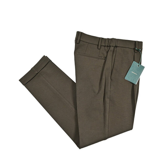 BERWICH “XRETRO” ビスコース混 ワンタックイージースラックス カーキグリーン(army) 46 | GUARDAROBA MILANO OFFICIAL STORE
