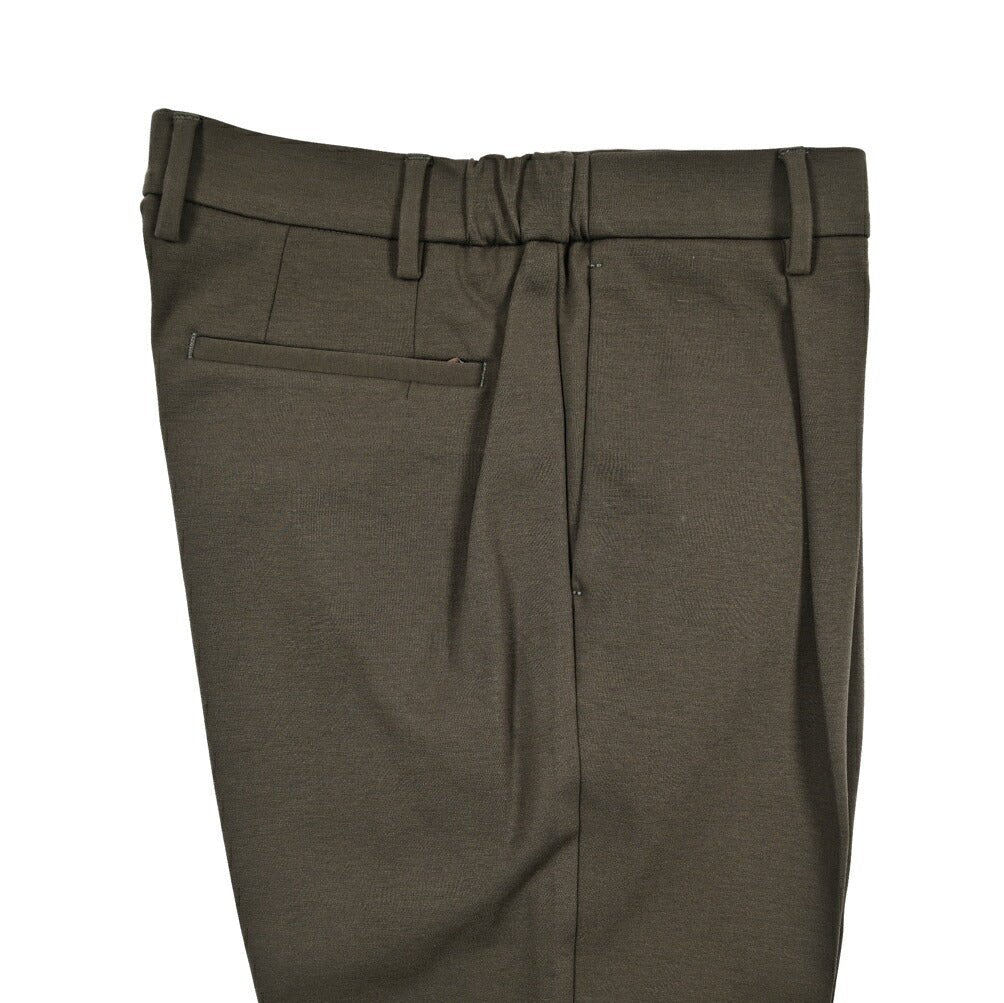 BERWICH “XRETRO” ビスコース混 ワンタックイージースラックス カーキグリーン(army) 46 | GUARDAROBA MILANO OFFICIAL STORE